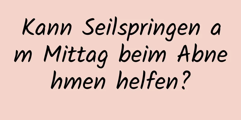 Kann Seilspringen am Mittag beim Abnehmen helfen?