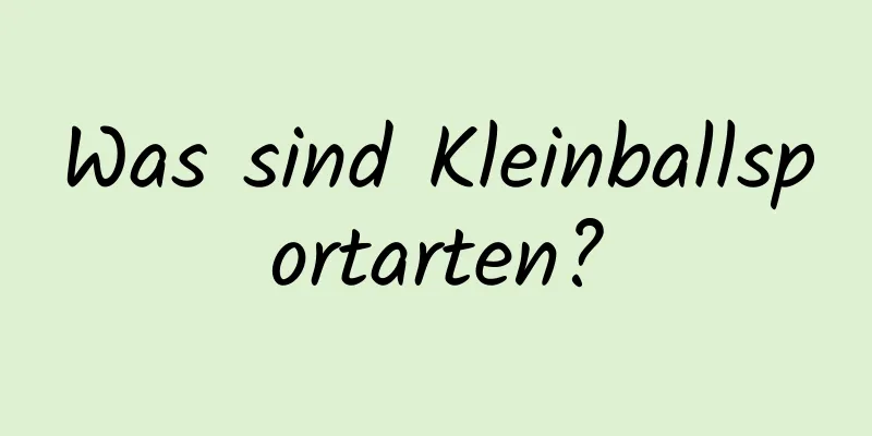 Was sind Kleinballsportarten?