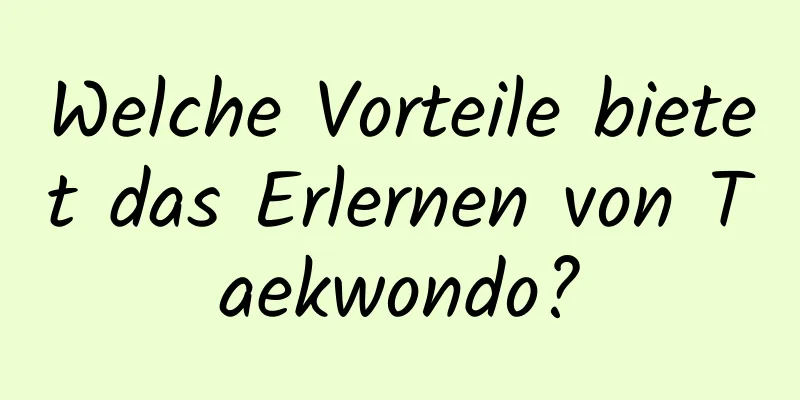 Welche Vorteile bietet das Erlernen von Taekwondo?