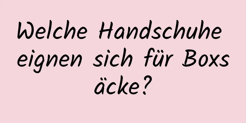 Welche Handschuhe eignen sich für Boxsäcke?