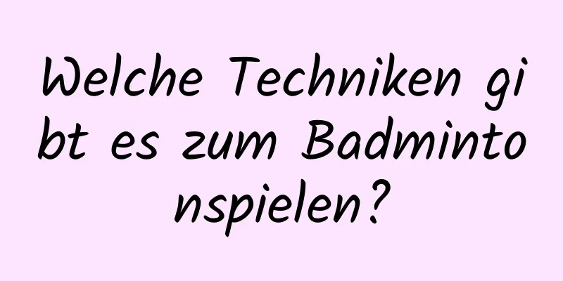 Welche Techniken gibt es zum Badmintonspielen?