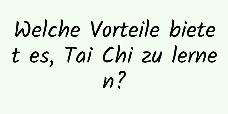 Welche Vorteile bietet es, Tai Chi zu lernen?