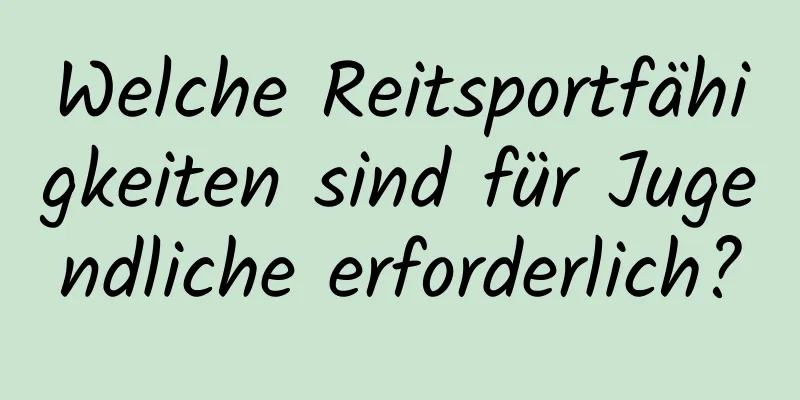 Welche Reitsportfähigkeiten sind für Jugendliche erforderlich?