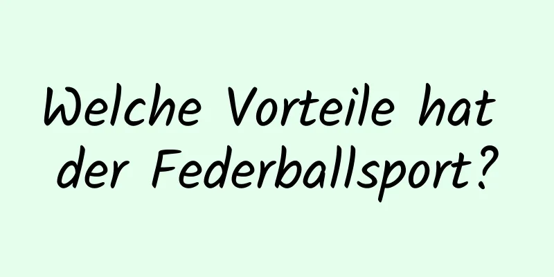 Welche Vorteile hat der Federballsport?