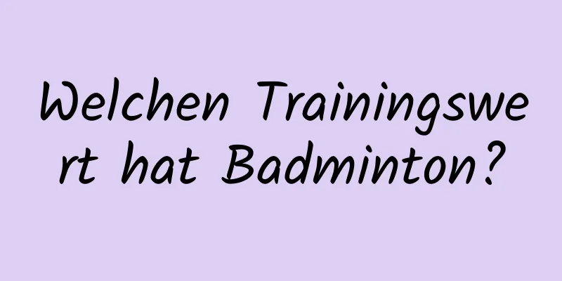 Welchen Trainingswert hat Badminton?