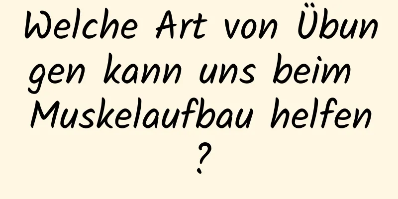 Welche Art von Übungen kann uns beim Muskelaufbau helfen?