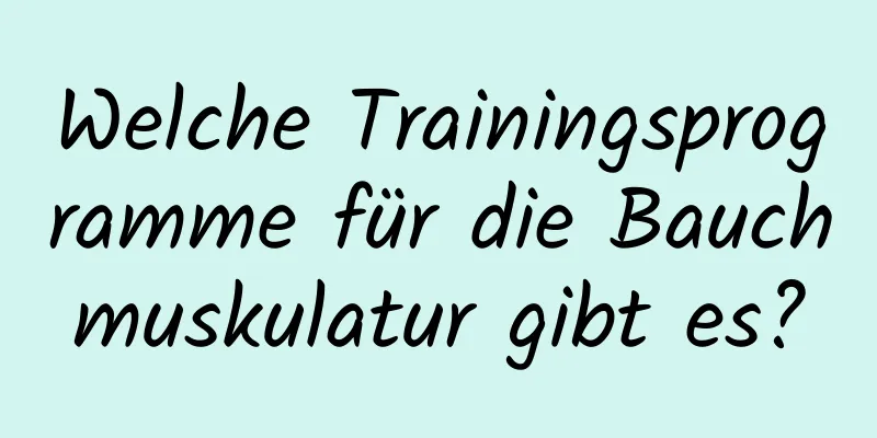 Welche Trainingsprogramme für die Bauchmuskulatur gibt es?