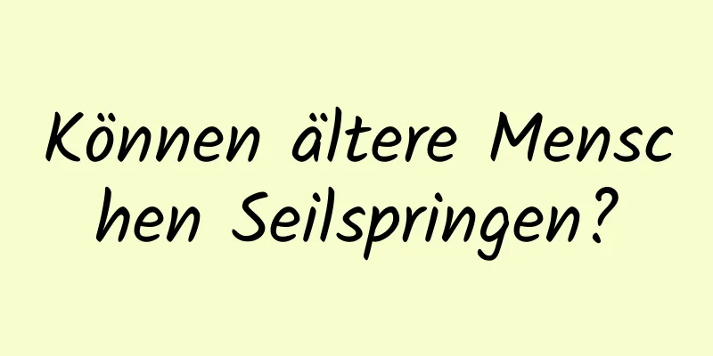 Können ältere Menschen Seilspringen?