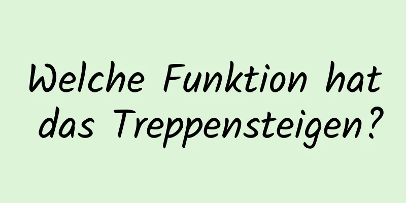 Welche Funktion hat das Treppensteigen?