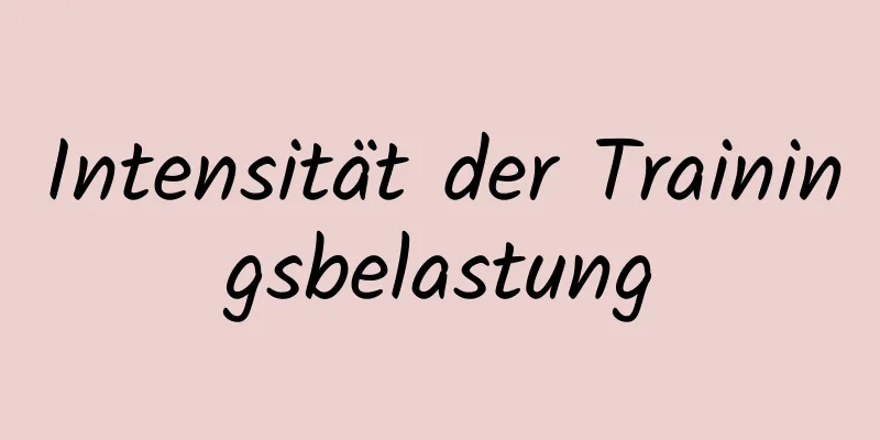 Intensität der Trainingsbelastung