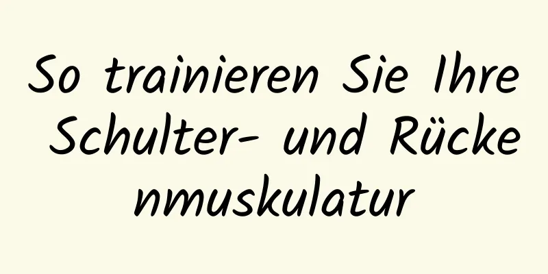 So trainieren Sie Ihre Schulter- und Rückenmuskulatur