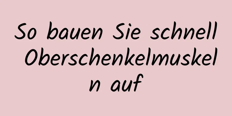 So bauen Sie schnell Oberschenkelmuskeln auf