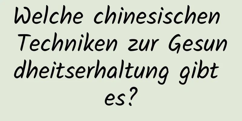 Welche chinesischen Techniken zur Gesundheitserhaltung gibt es?