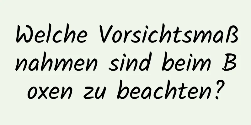 Welche Vorsichtsmaßnahmen sind beim Boxen zu beachten?