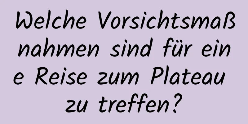 Welche Vorsichtsmaßnahmen sind für eine Reise zum Plateau zu treffen?