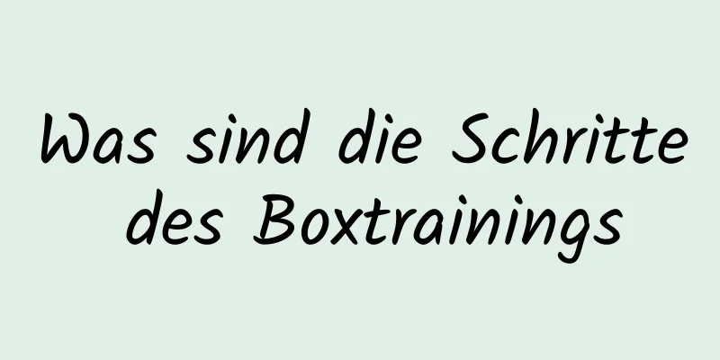 Was sind die Schritte des Boxtrainings