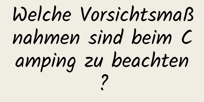 Welche Vorsichtsmaßnahmen sind beim Camping zu beachten?