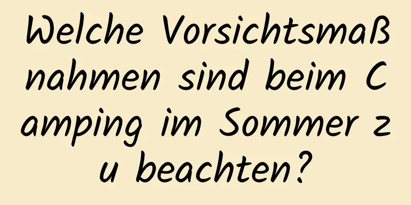 Welche Vorsichtsmaßnahmen sind beim Camping im Sommer zu beachten?