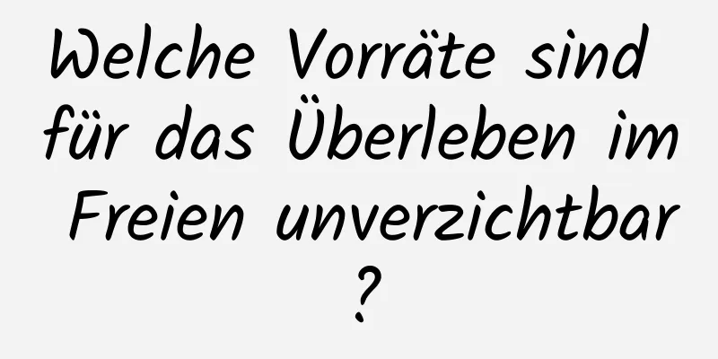 Welche Vorräte sind für das Überleben im Freien unverzichtbar?