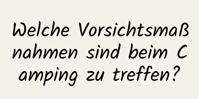 Welche Vorsichtsmaßnahmen sind beim Camping zu treffen?