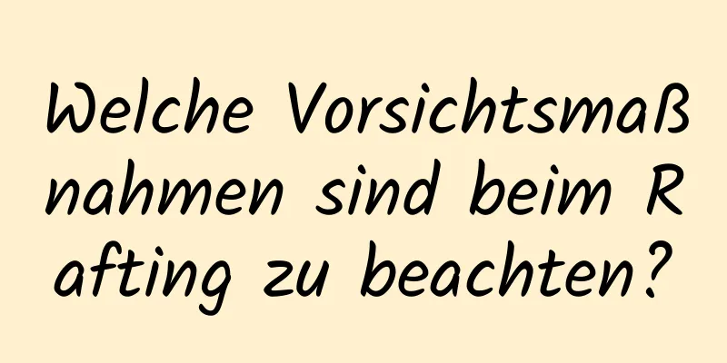 Welche Vorsichtsmaßnahmen sind beim Rafting zu beachten?