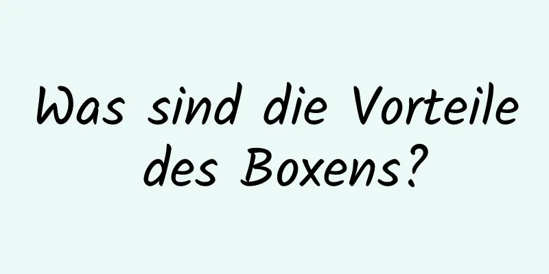 Was sind die Vorteile des Boxens?