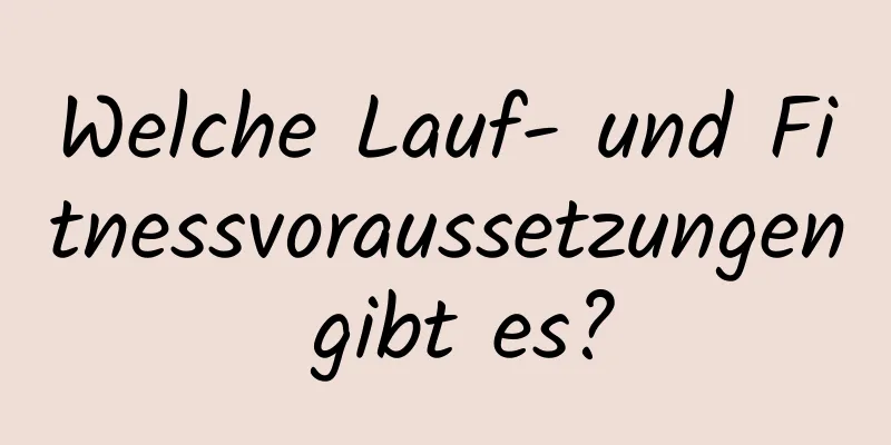 Welche Lauf- und Fitnessvoraussetzungen gibt es?