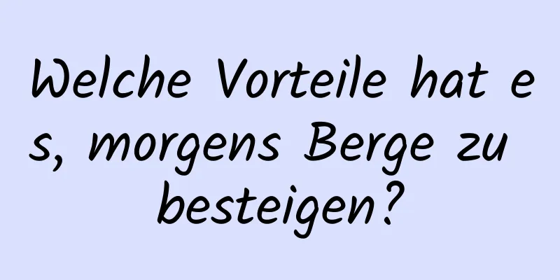 Welche Vorteile hat es, morgens Berge zu besteigen?