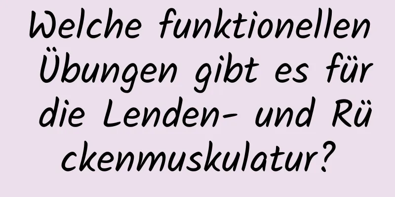 Welche funktionellen Übungen gibt es für die Lenden- und Rückenmuskulatur?