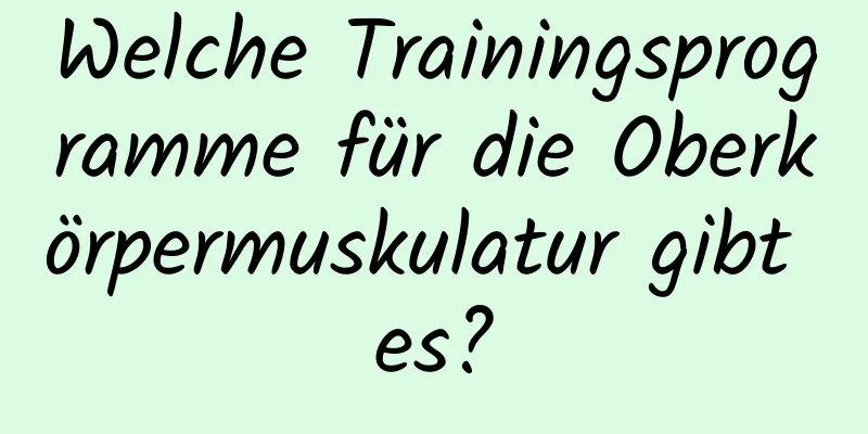 Welche Trainingsprogramme für die Oberkörpermuskulatur gibt es?