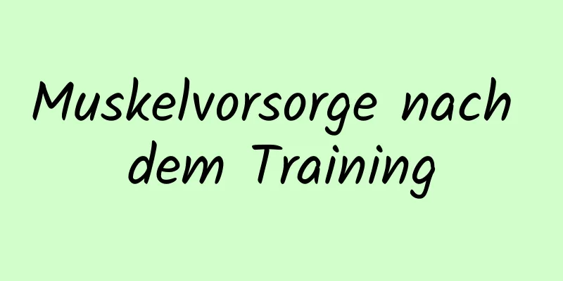 Muskelvorsorge nach dem Training