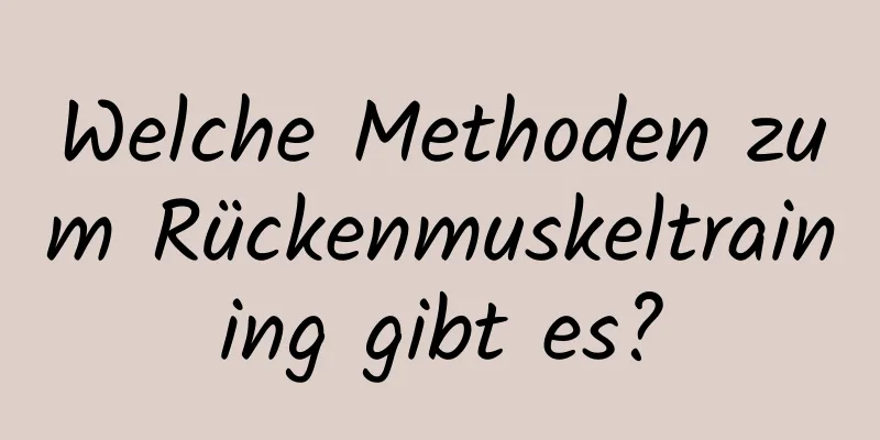 Welche Methoden zum Rückenmuskeltraining gibt es?