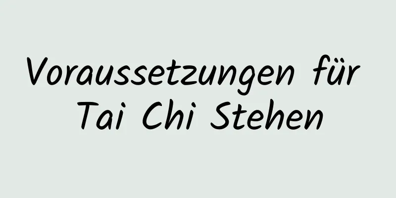 Voraussetzungen für Tai Chi Stehen