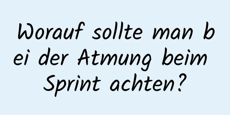 Worauf sollte man bei der Atmung beim Sprint achten?