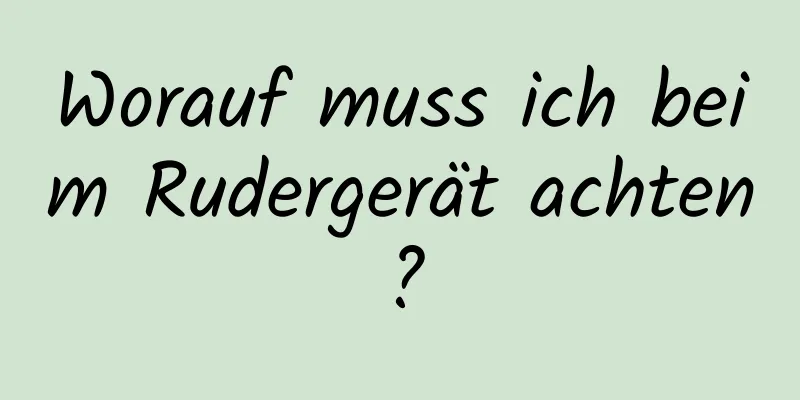 Worauf muss ich beim Rudergerät achten?