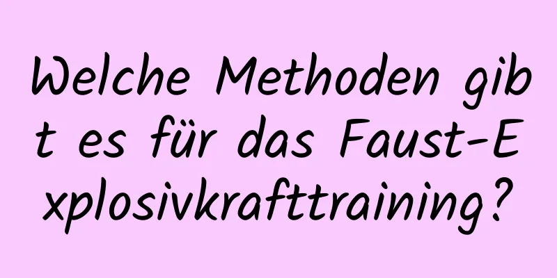 Welche Methoden gibt es für das Faust-Explosivkrafttraining?