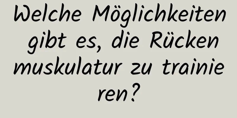 Welche Möglichkeiten gibt es, die Rückenmuskulatur zu trainieren?