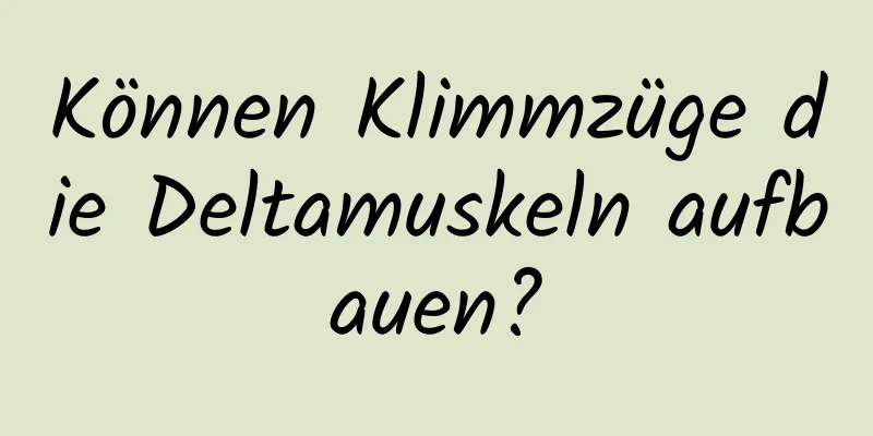 Können Klimmzüge die Deltamuskeln aufbauen?