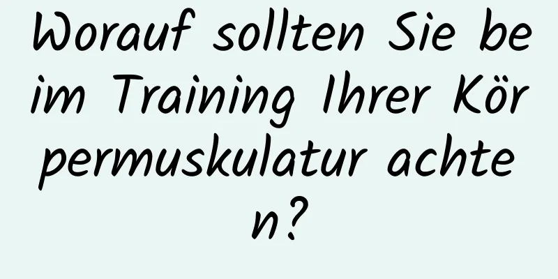 Worauf sollten Sie beim Training Ihrer Körpermuskulatur achten?