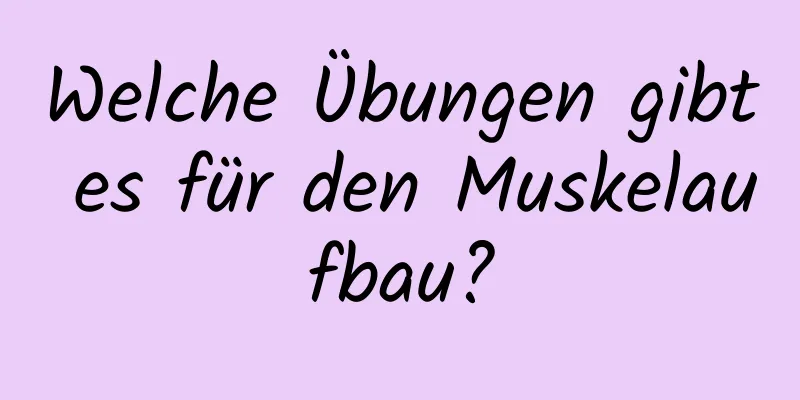 Welche Übungen gibt es für den Muskelaufbau?