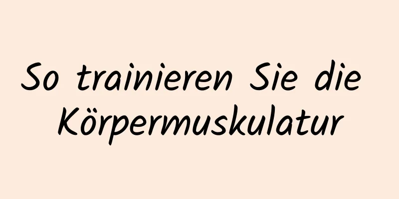 So trainieren Sie die Körpermuskulatur