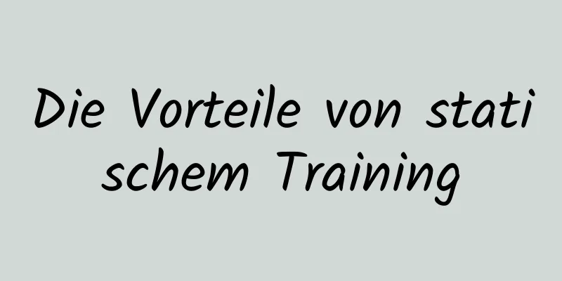 Die Vorteile von statischem Training