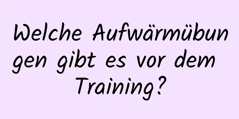 Welche Aufwärmübungen gibt es vor dem Training?