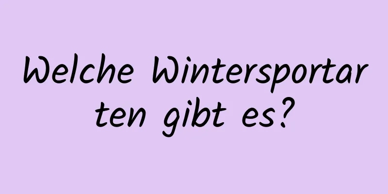 Welche Wintersportarten gibt es?