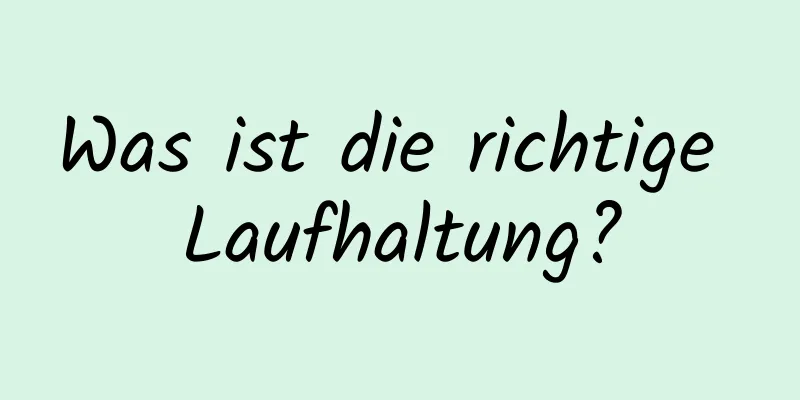 Was ist die richtige Laufhaltung?