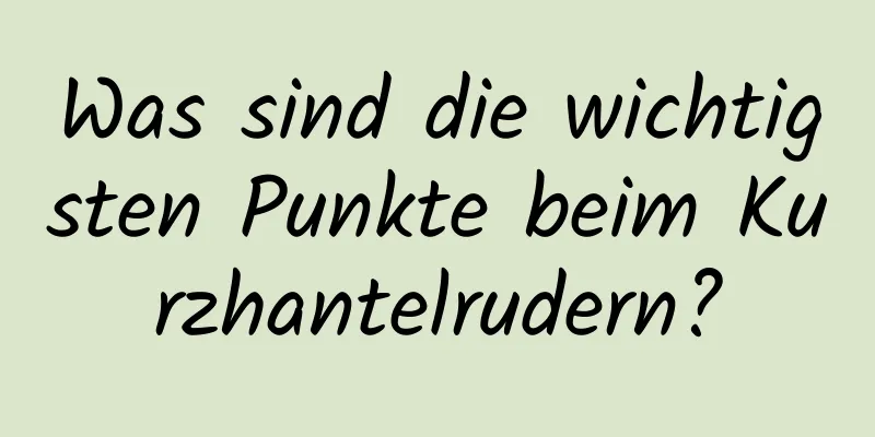 Was sind die wichtigsten Punkte beim Kurzhantelrudern?