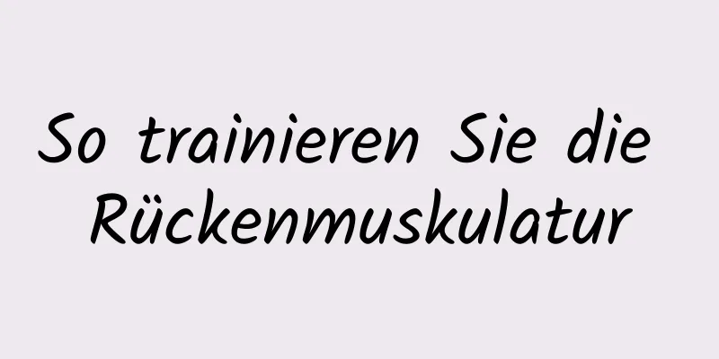 So trainieren Sie die Rückenmuskulatur