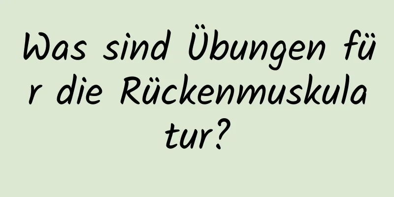 Was sind Übungen für die Rückenmuskulatur?