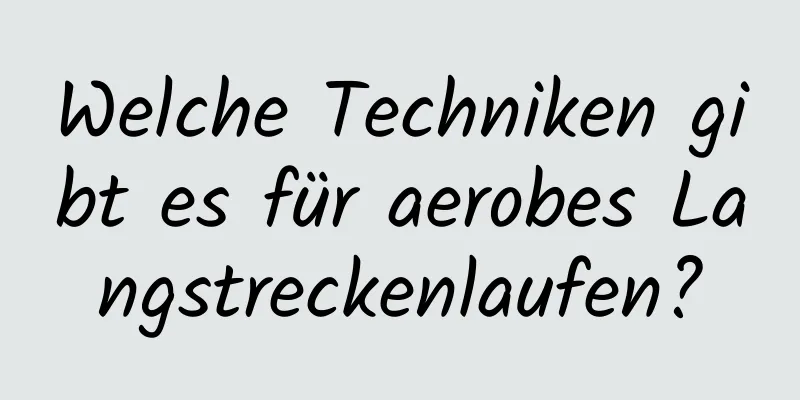 Welche Techniken gibt es für aerobes Langstreckenlaufen?