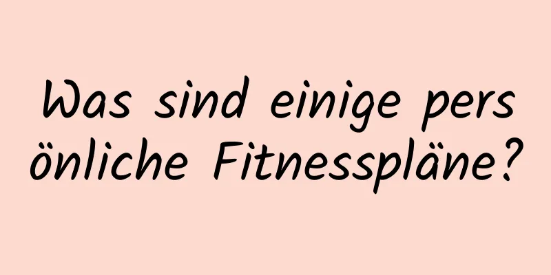 Was sind einige persönliche Fitnesspläne?